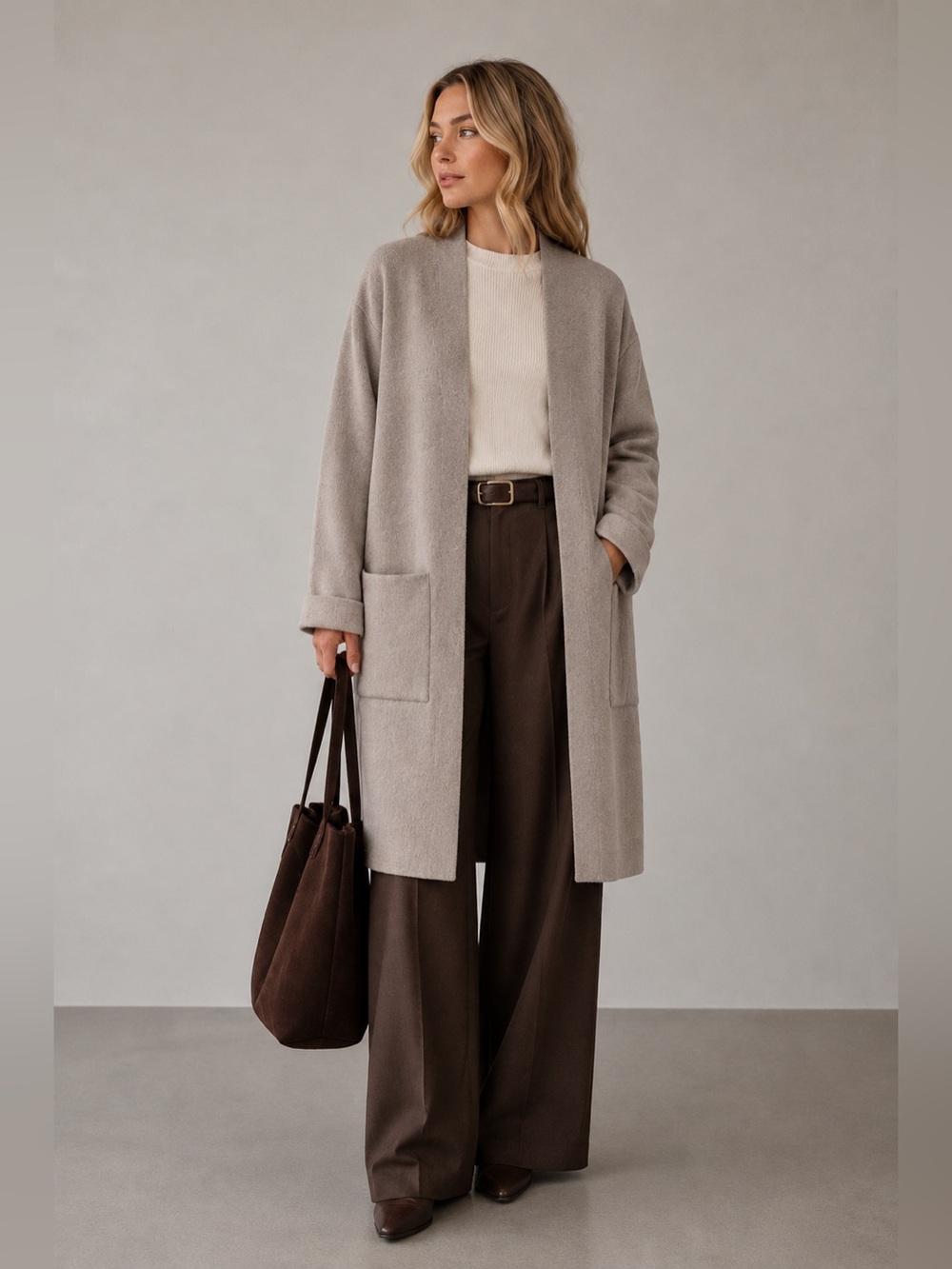 Little Mountain Grey Long Cardigan